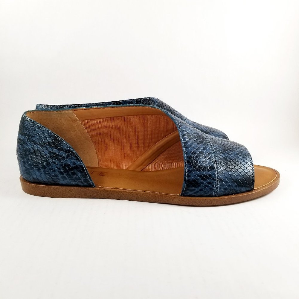 1.State Celvin Leather Snakeskin Open Toe Sandals